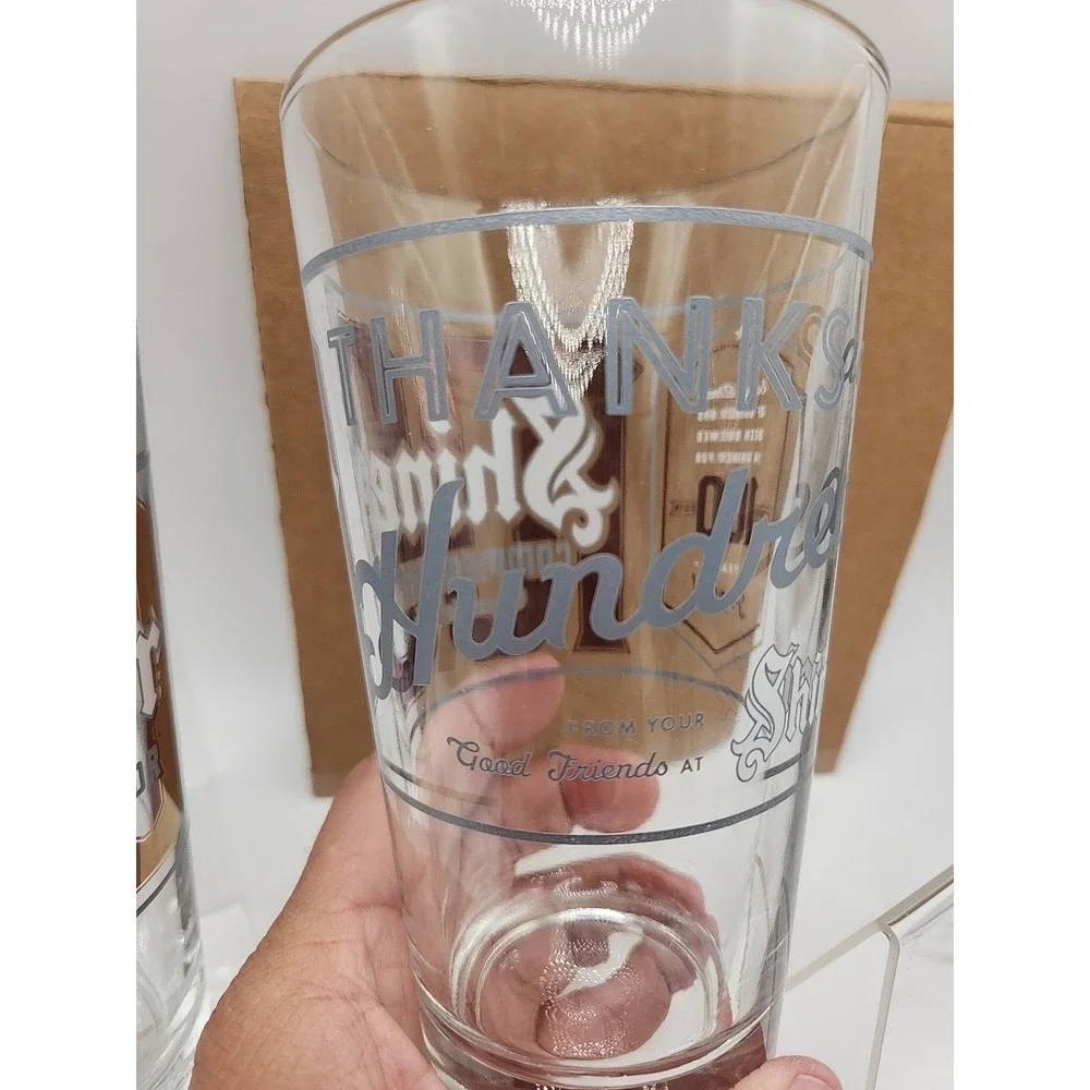 Shiner Beer Glasses 100 Commemorator Centennial  Retired Brew Rare Man Cave Read